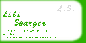 lili sparger business card